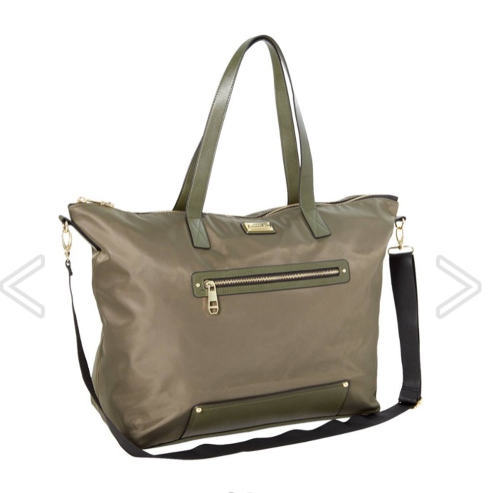 Madden girl olive green nylon weekender bag tote